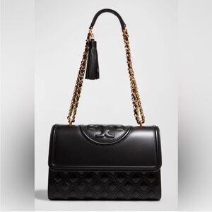 Tory Burch Black FlemingQuilted Leather Shoulder Bag